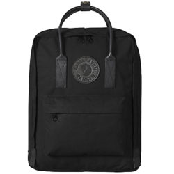 Fjallraven Kanken 2 Leather Trim Backpack, Black